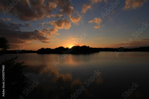 Sunset over Paurotis Pond in Everglades National Park  Florida.