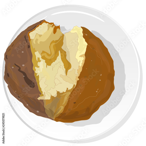 Potato BBQ vector illustration set isolated white background.