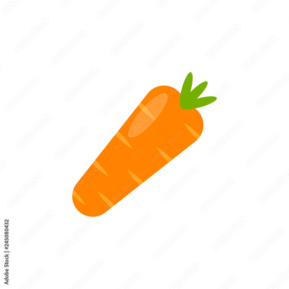 Carrot icon in flat style izolated on white background. Vector illustration Carrot icon in flat style izolated on white background. Vector illustration