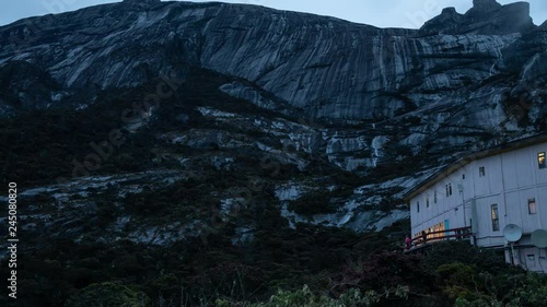 Timelapse of Mount Kinabalu from the rest house before the summit climb photo