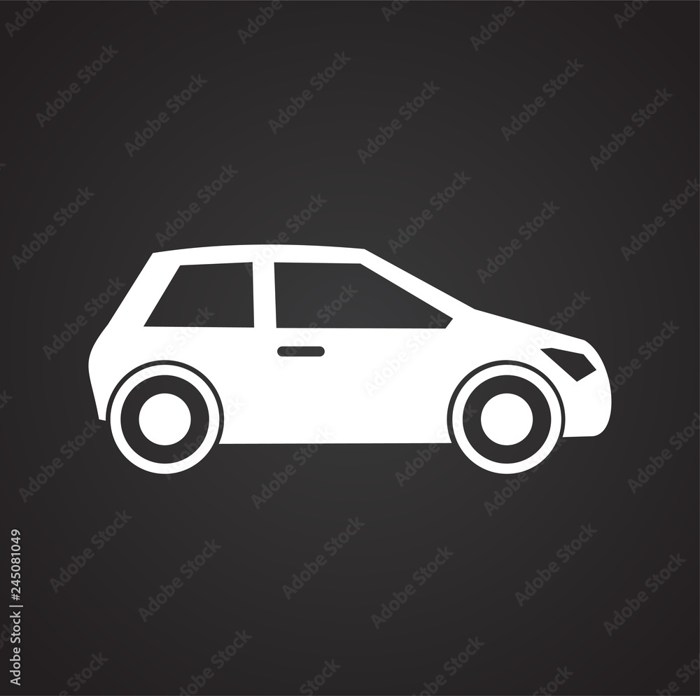 Car icon on black background for graphic and web design, Modern simple vector sign. Internet concept. Trendy symbol for website design web button or mobile app Car icon on black background for graphic and web design, Modern simple vector sign. Internet concept. Trendy symbol for website design web button or mobile app