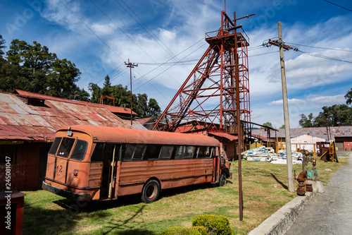 abandoned bus in real del monte hidalgo mexico photo