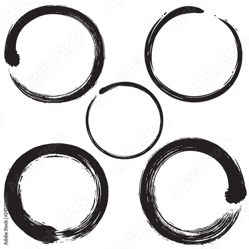 Enso Zen Brush Set. Vector Illustration