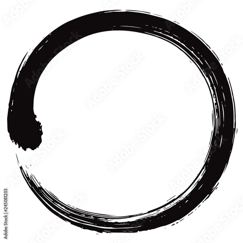 Enso Japanese Zen Circle Brush Vector Illustration Ink Vector photo
