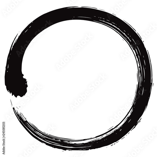 Enso Japanese Zen Circle Brush Vector Illustration Ink Vector