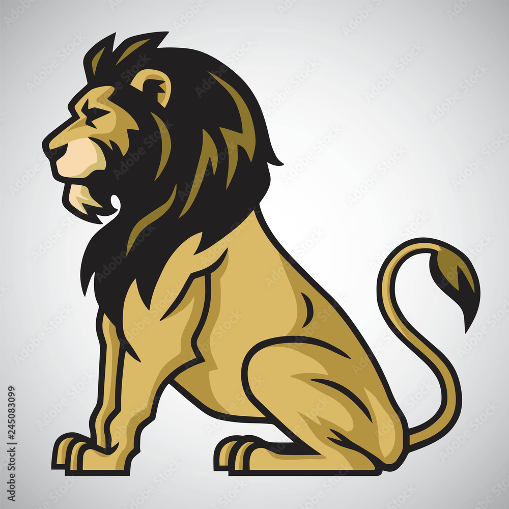 Naklejka premium Wild Lion King Vector