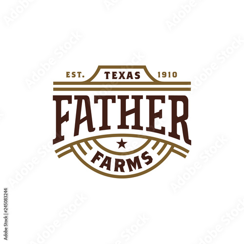 Vintage Retro Western Country Label Badge Emblem Classic Typography logo design