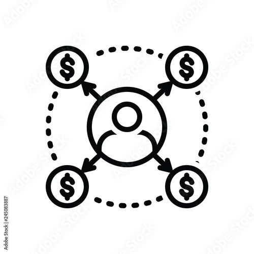 Black line icon for borrower 