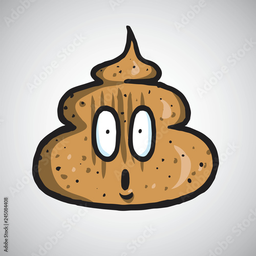 Poop Surprised Face Emoji Vector 404