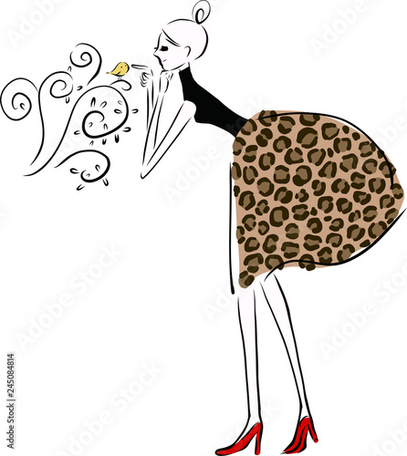 パリジェンヌ　女の子　おしゃれ　イラスト　ベクター