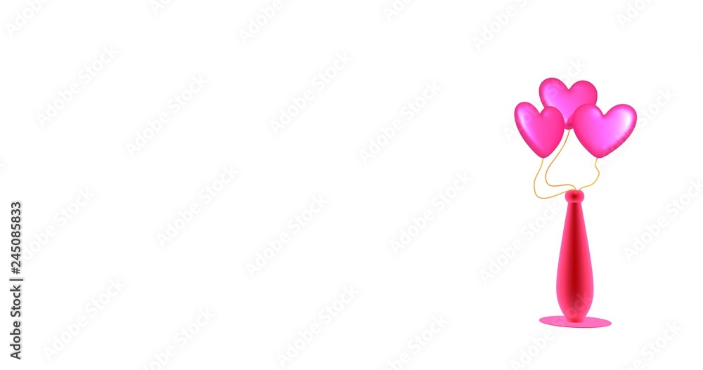Fototapeta premium Heart balloon in the vase 