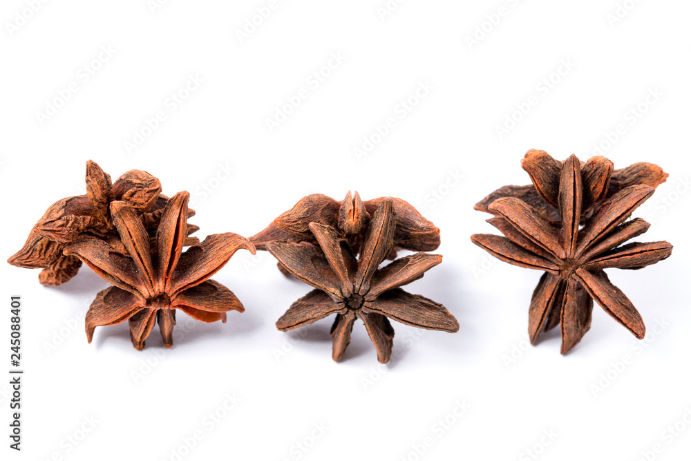 Fruits of Star anise on a white background Fruits of Star anise on a white background