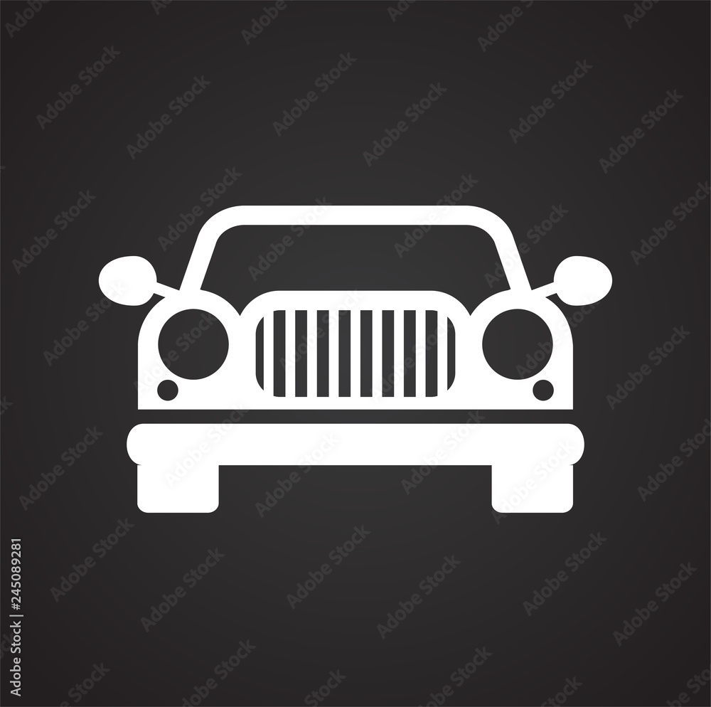 Automobile icon on black background for graphic and web design, Modern simple vector sign. Internet concept. Trendy symbol for website design web button or mobile app Automobile icon on black background for graphic and web design, Modern simple vector sign. Internet concept. Trendy symbol for website design web button or mobile app