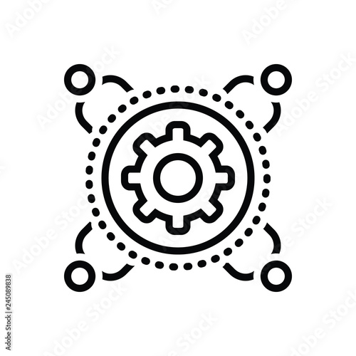 Black line icon for enablement 