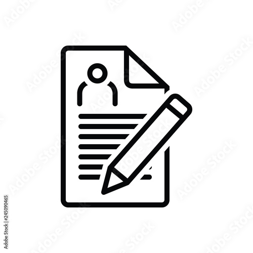 Black line icon for enrollment 