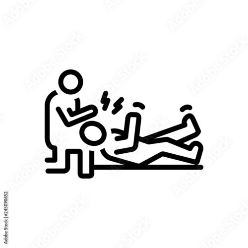 Black line icon for epilepsy  