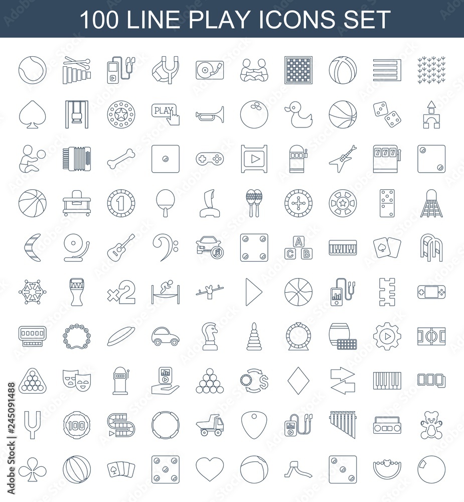 100 play icons