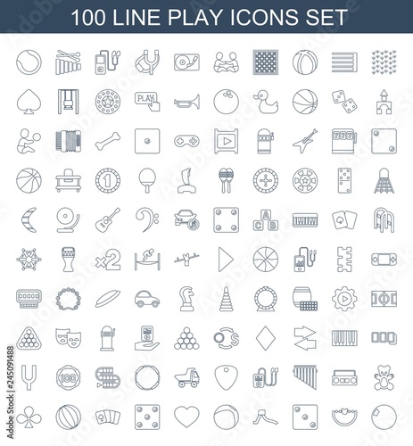 100 play icons