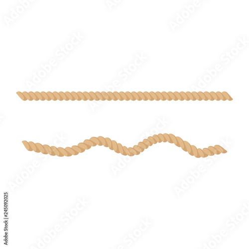 Jute or hemp twisted natural brown rope vector Illustration