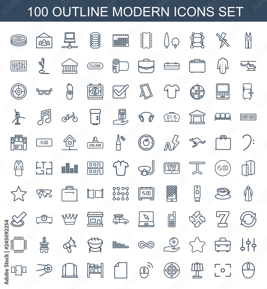 Fototapeta premium 100 modern icons