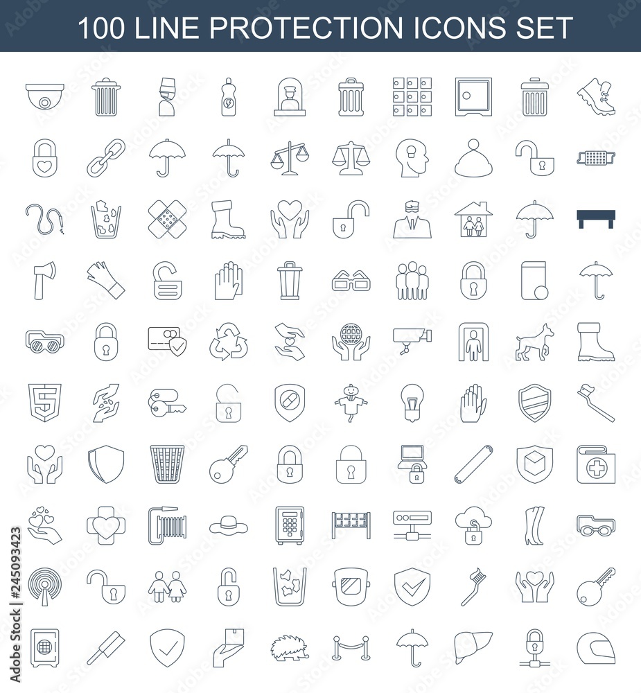100 protection icons