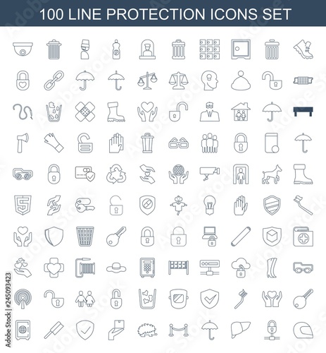 100 protection icons