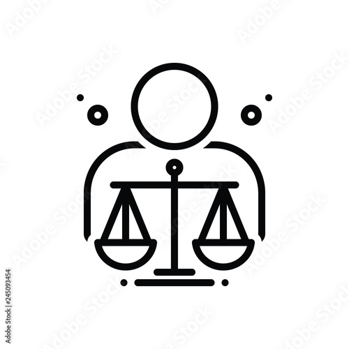 Black line icon for ethical 
