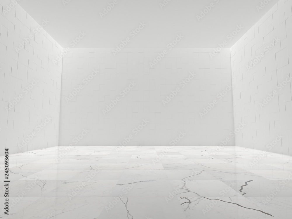 Obraz premium White Empty Interior (3D Illustration)