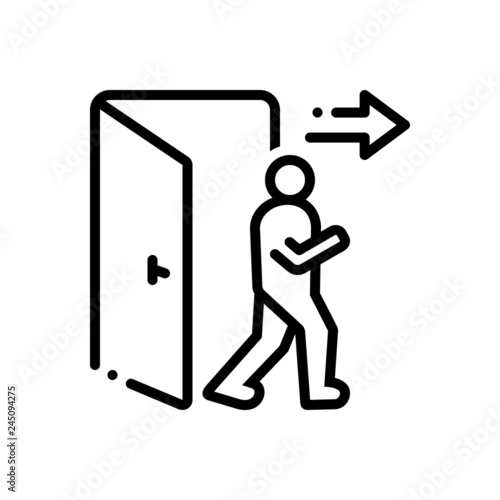 Black line icon for exit 