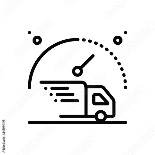 Black line icon for expedite 