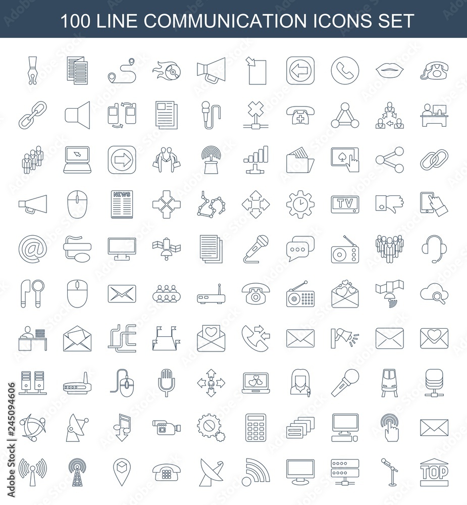 100 communication icons