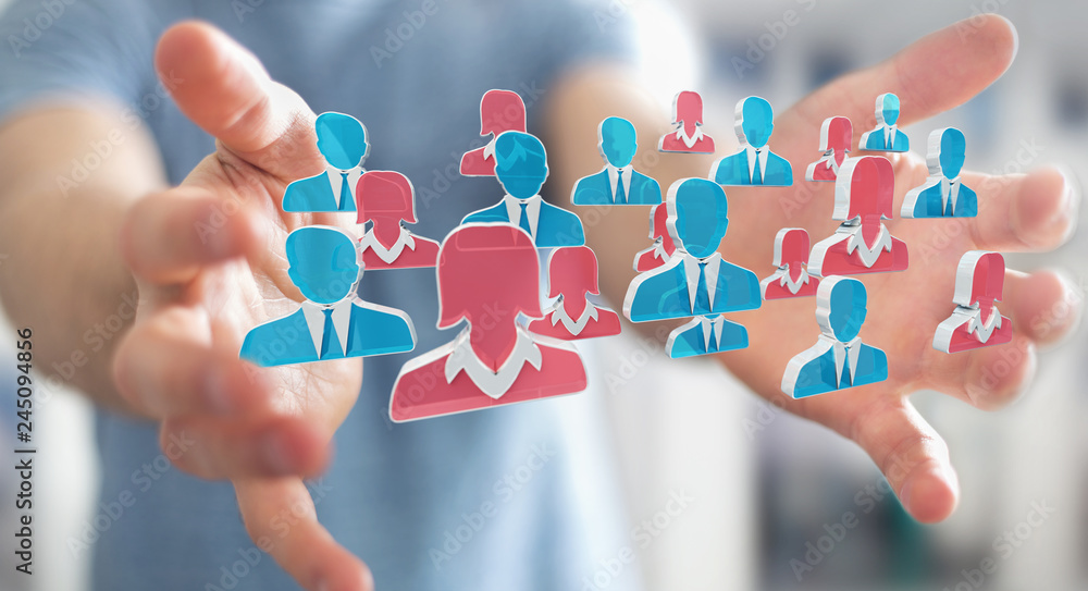 Businessman recruiting candidate for a job 3D rendering Businessman recruiting candidate for a job 3D rendering