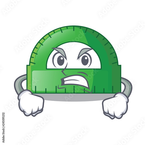 Angry protractor on a the mascot table