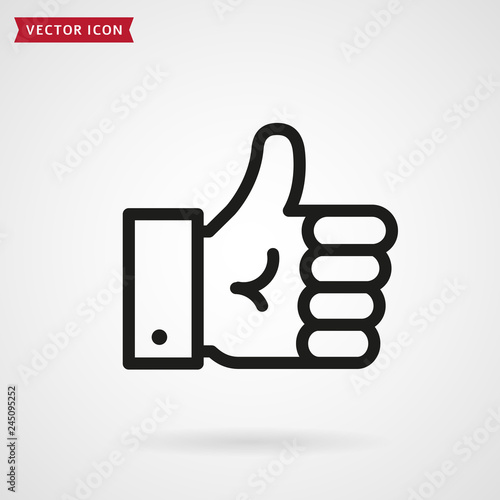Thumbs up line icon. Like sign.