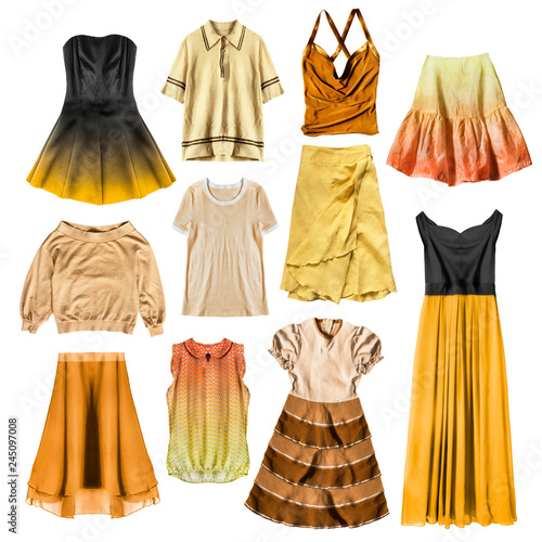 Yellow clothes isolated