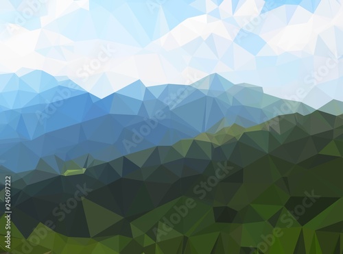 Vector polygonal landscape with mountains.Abstract low poly illustration