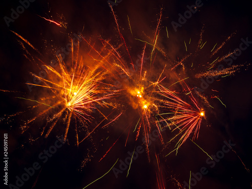 Fireworks in the sky at night as a background