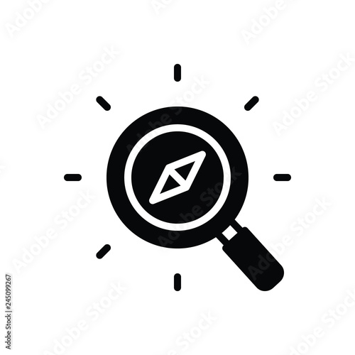 Black solid icon for discover 