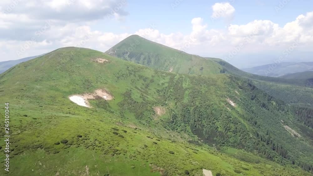 Aerial view of the summer mountain landscape. Carpathians. Ukraine Aerial view of the summer mountain landscape. Carpathians. Ukraine