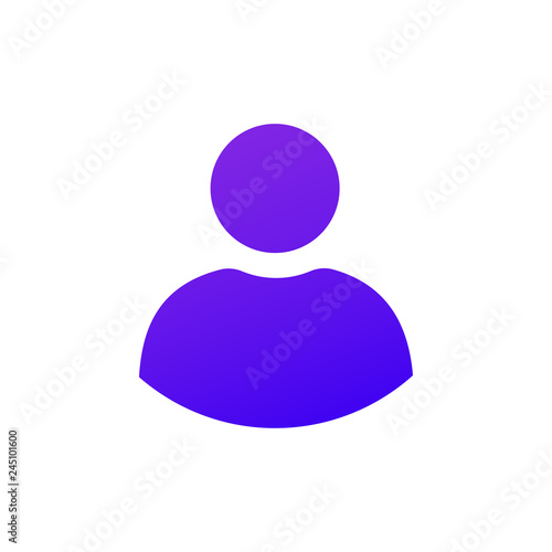 Solid Purple gradient user icon. Web icon.
