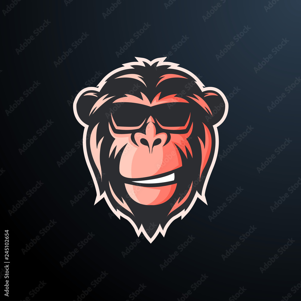 Monkey Cool Glasses Sticker