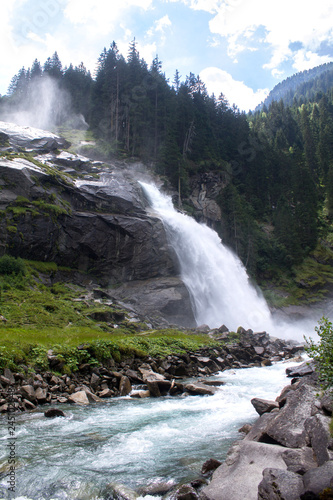 Beautiful nature of Austria wonderful landskape river  mountains  waterfall  forests