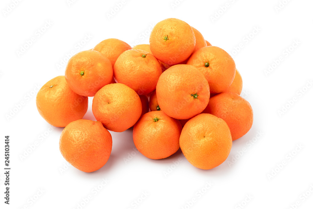 Ripe mandarin citrus isolated on white background Ripe mandarin citrus isolated on white background
