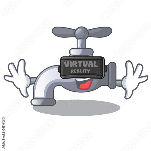 Virtual reality water tap isolated on the character