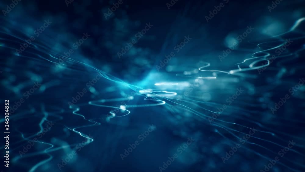 Abstract motion futuristic background. Technology concept. Glowing wavy neon dots and lines Abstract motion futuristic background. Technology concept. Glowing wavy neon dots and lines