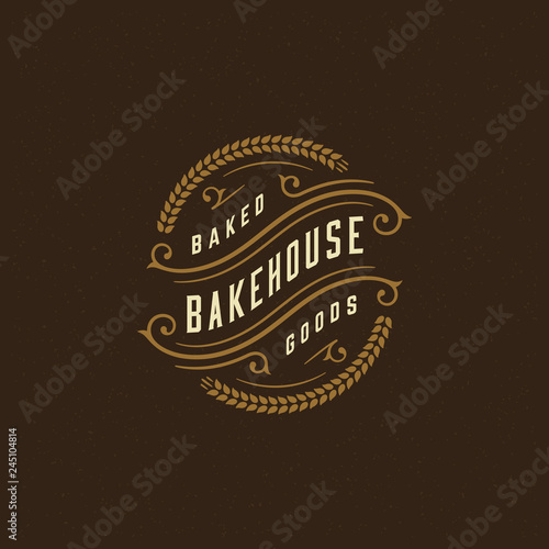 Bakery badge or label retro vector illustration.