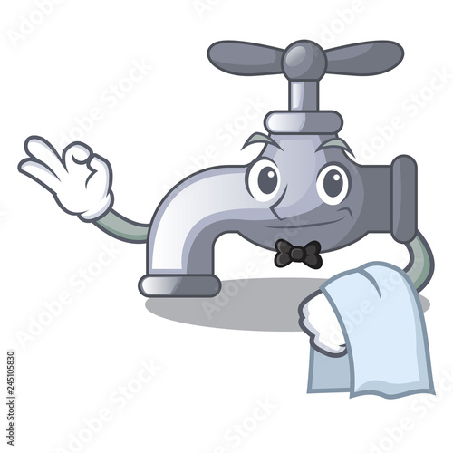 Waiter water tap isolated on the character
