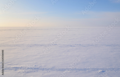 Frozen Baltic Sea at winter.