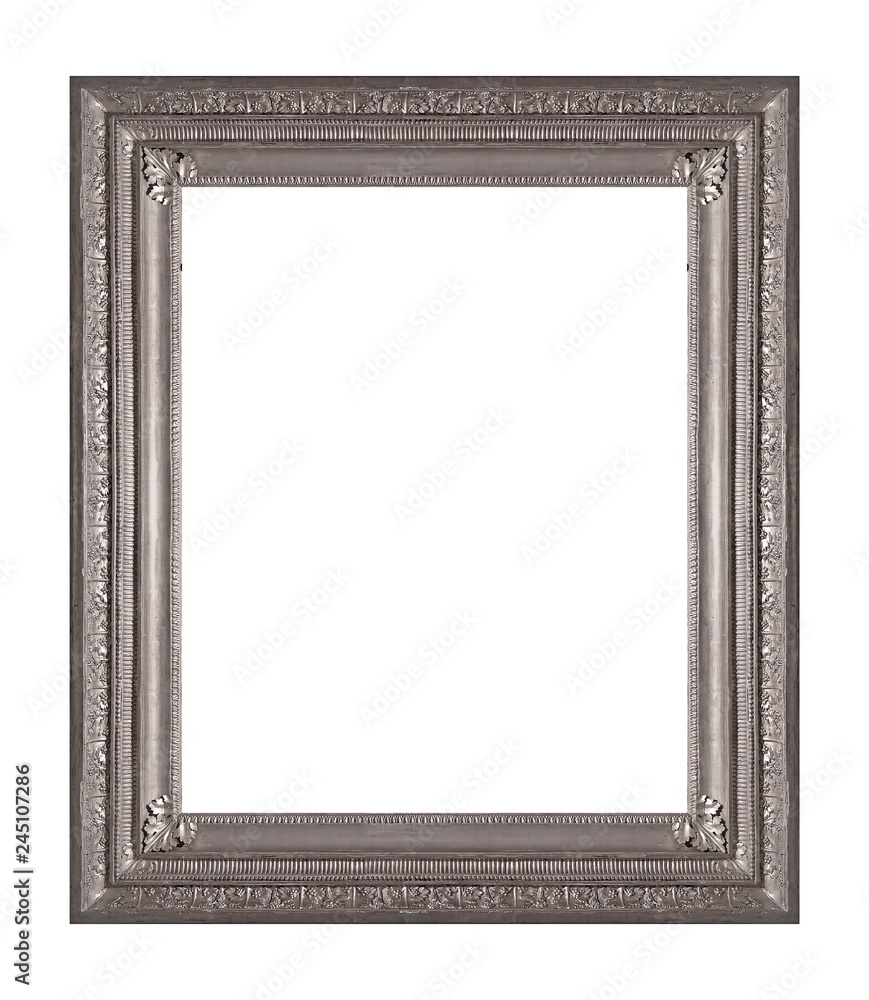 Silver frame for paintings, mirrors or photo isolated on white background Silver frame for paintings, mirrors or photo isolated on white background