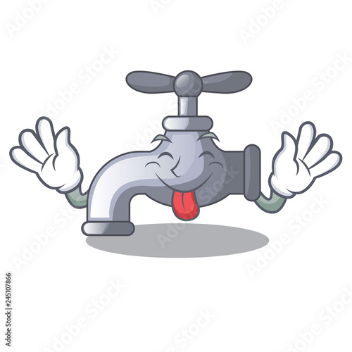 Tongue out water tap in shape wooden cartoon